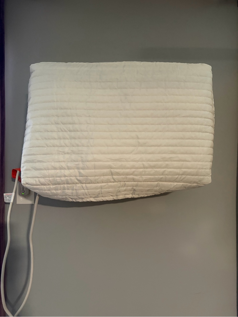 Quilted White Wall-Mounted Air Conditioner cover